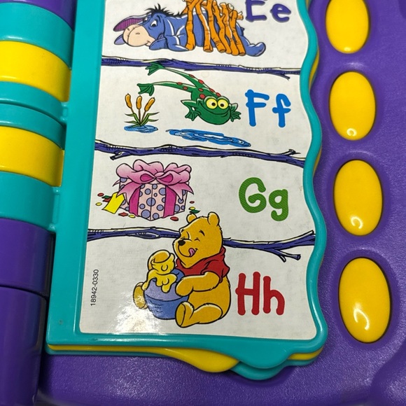 Vintage 1998 Disney Talking Fun ABCs Purple Toy‎ Book - Picture 8 of 16